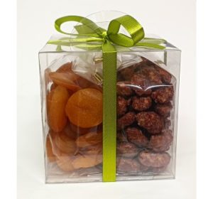 9| Dovana Kubas - Abrikosai ir karamelizuoti migdolai, 480 g (100 x 100 x 100 mm)