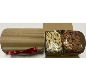 80| Anakardžių riešutų ir migdolų skrynelė, 350 g (140 x 100 x 70 mm)