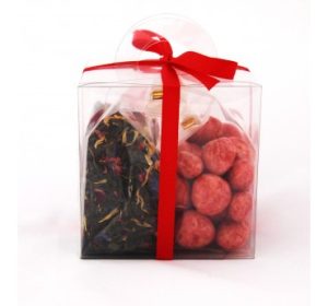 9| Dovana Kubas - Liofilizuotos avietės baltajame šokolade ir arbata, 250 g (100 x 100 x 100 mm)