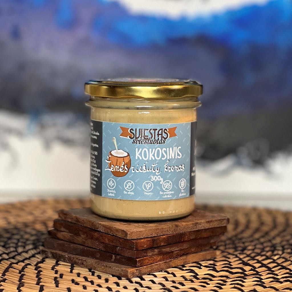 Kokosinis kremas svs SS| Žemės riešutų kremas "Kokosinis", 300 g - Image 1