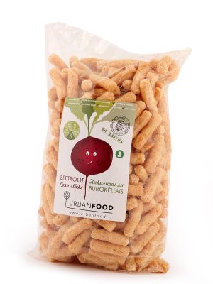 Kukurūzų lazdelės su burokėliais, 100 g