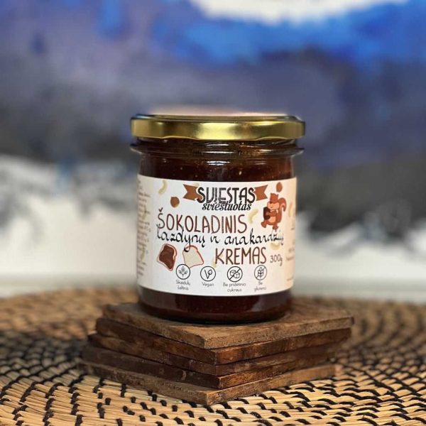 SS| Šokoladinis lazdynų ir anakardžių kremas, 300 g